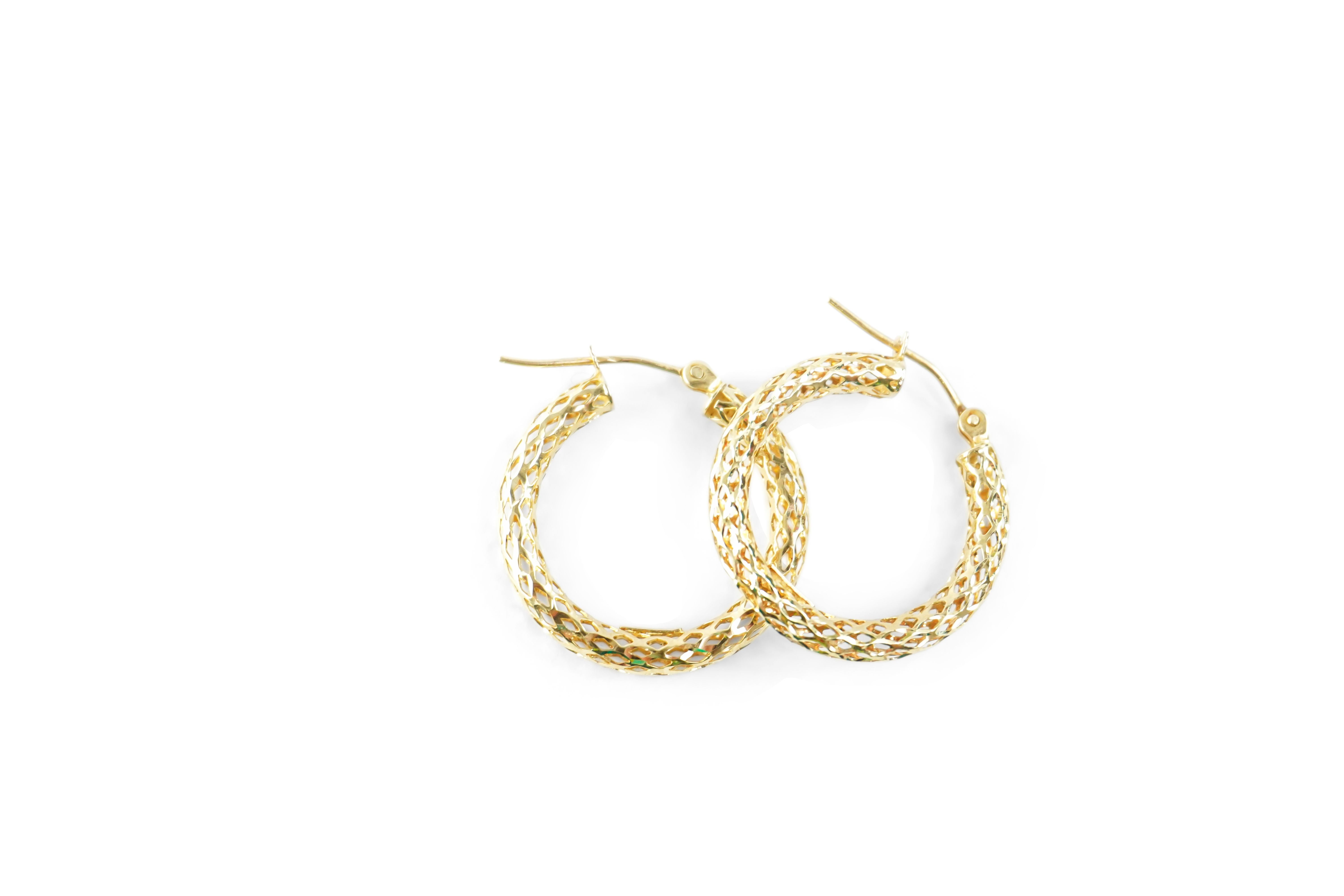 Hollow Hoop Gold Earrings