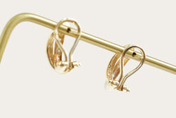 X-shaped Omega Clip Back Gold Earrings