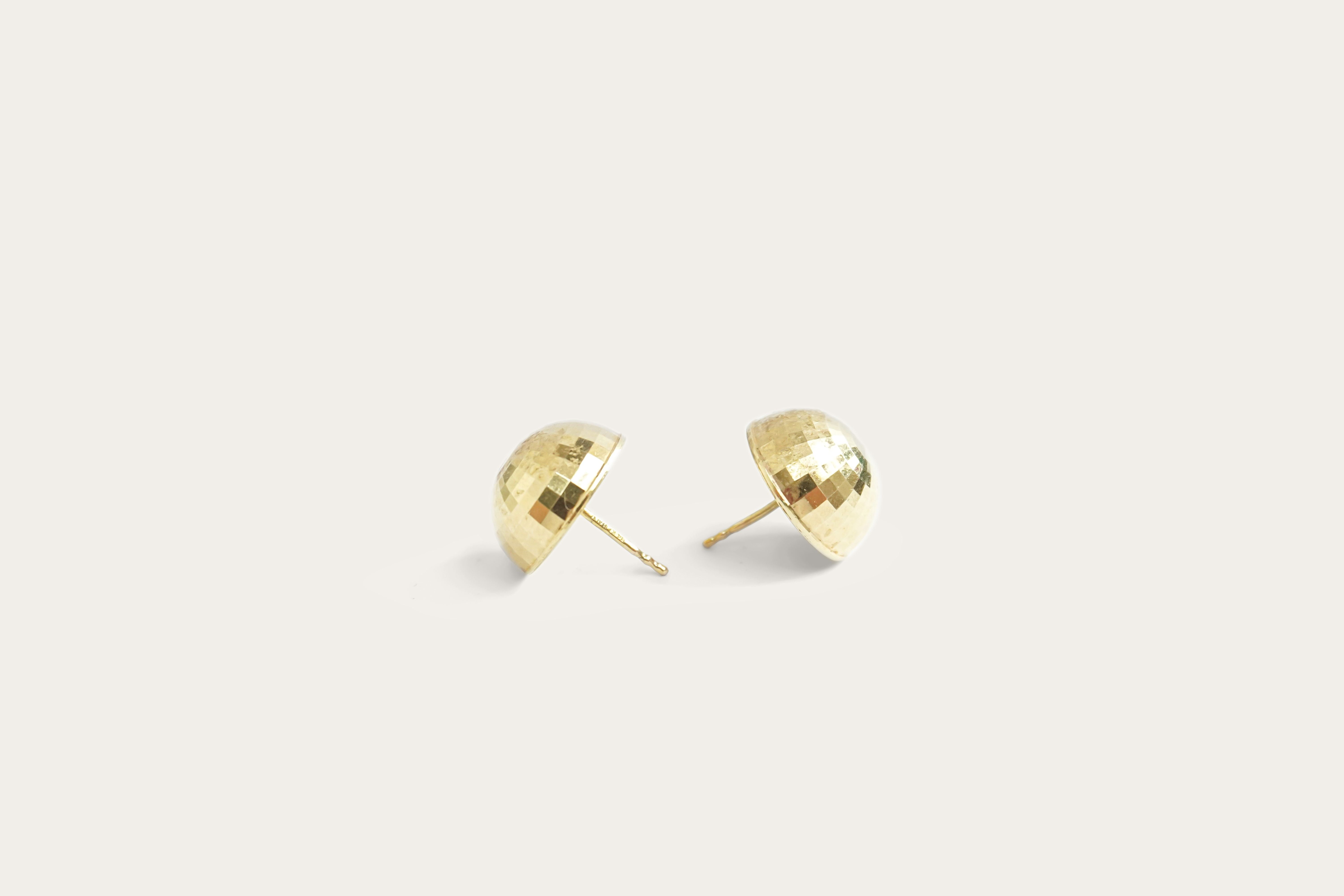 Disco Ball Stud Gold Earrings