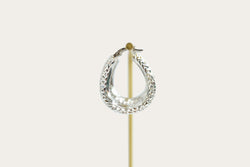 Diamond-cut Oval Hoop Earrings