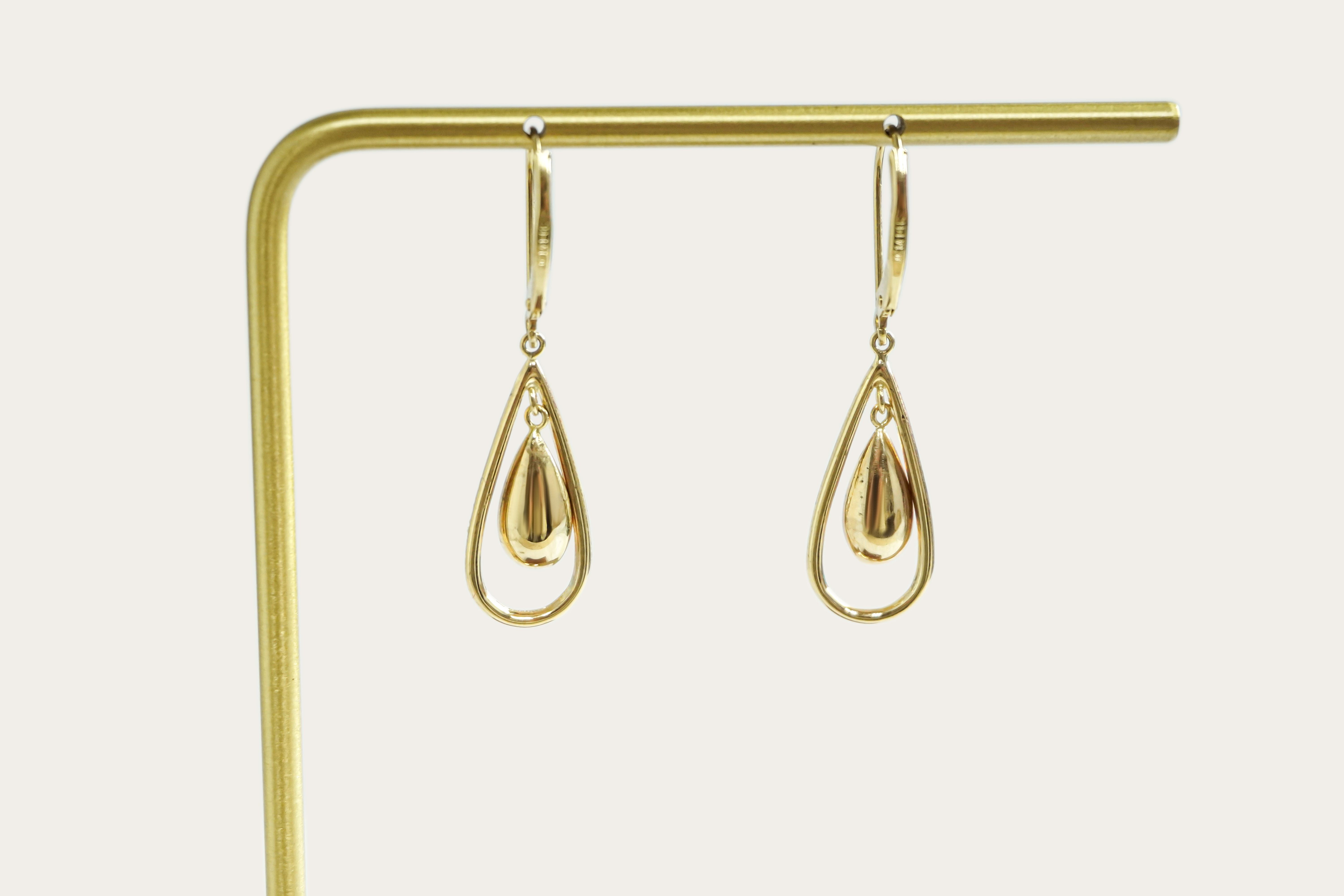 Teardrop Gold Earrings