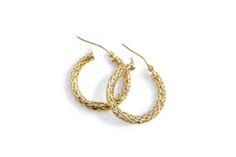 Hollow Hoop Gold Earrings