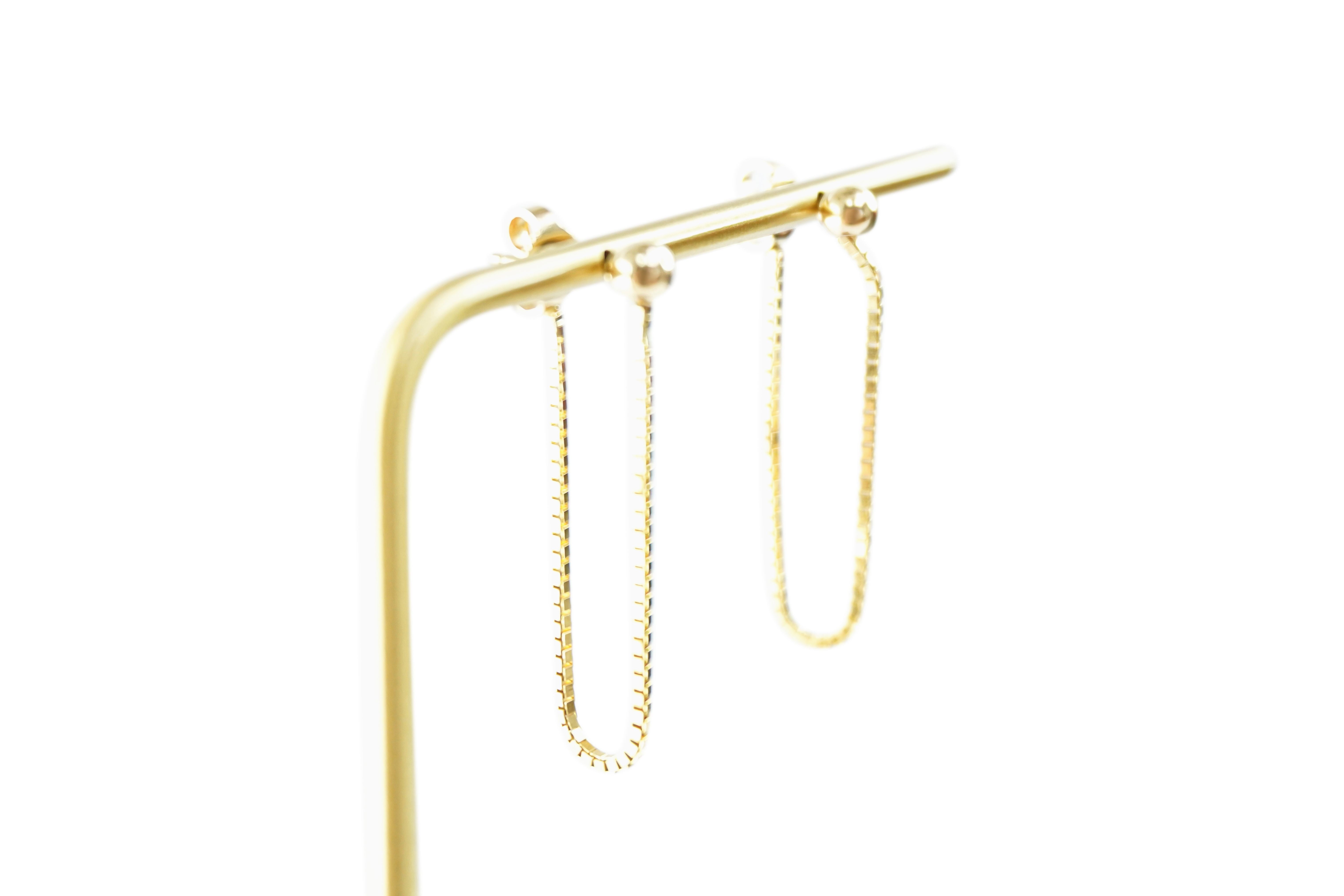 Chain Stud Gold Earrings