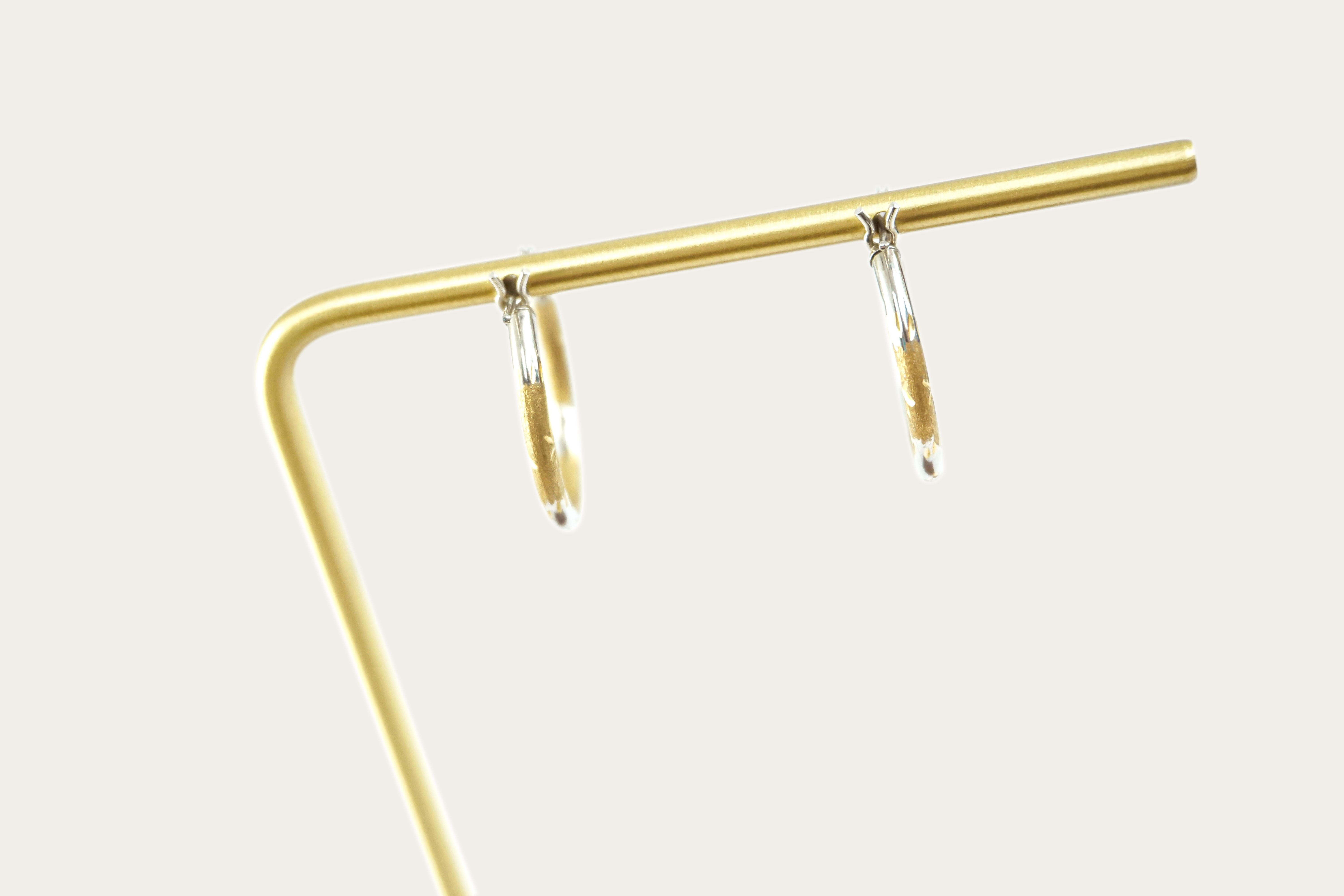 Two-tone Hoop Gold Earrings