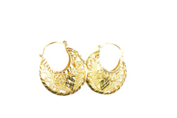 Floral Design Hollow Gold Earrings