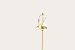 Dangle Ball Gold Earrings Fish Hook Backs