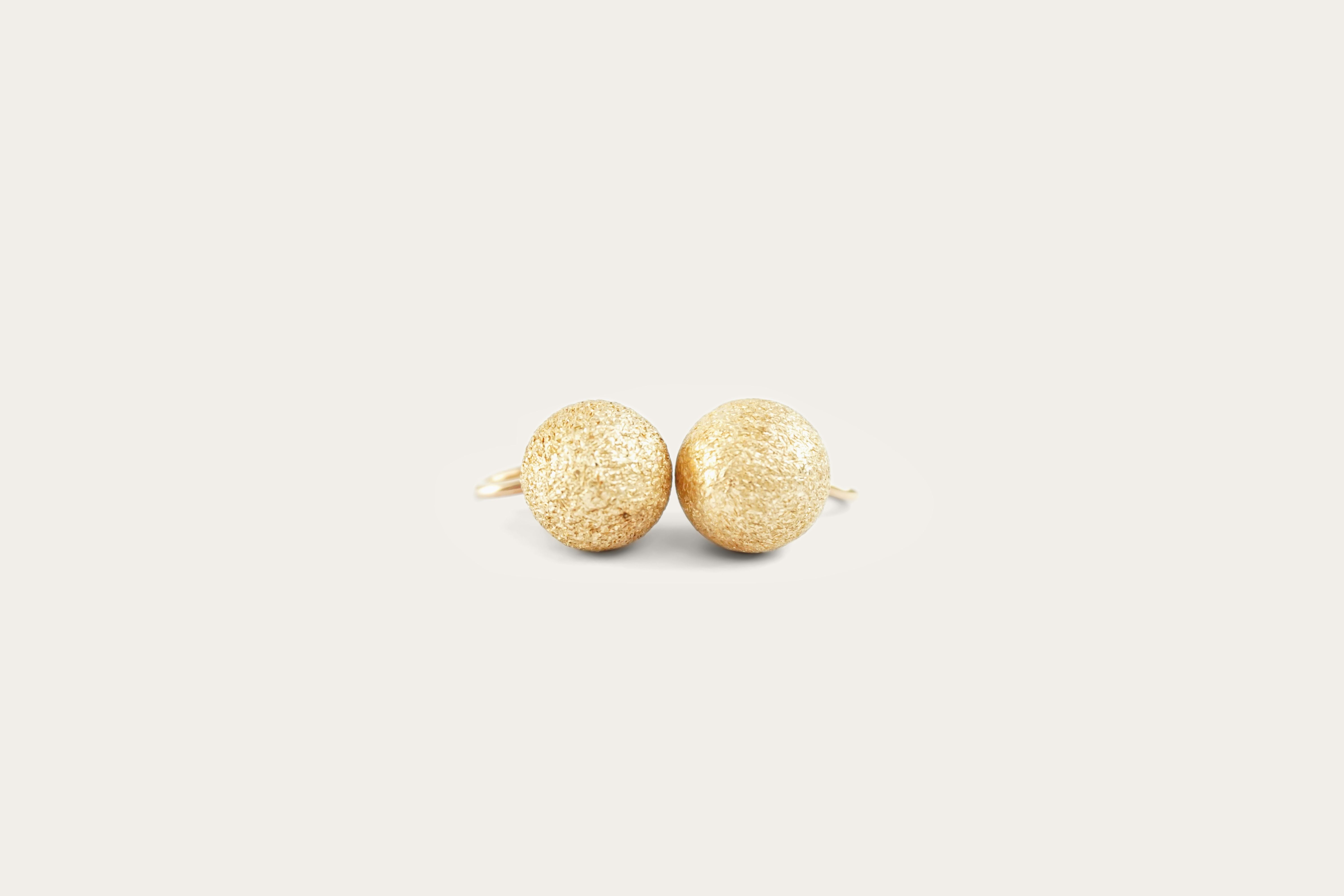 Textured Ball Studs Gold Earrings