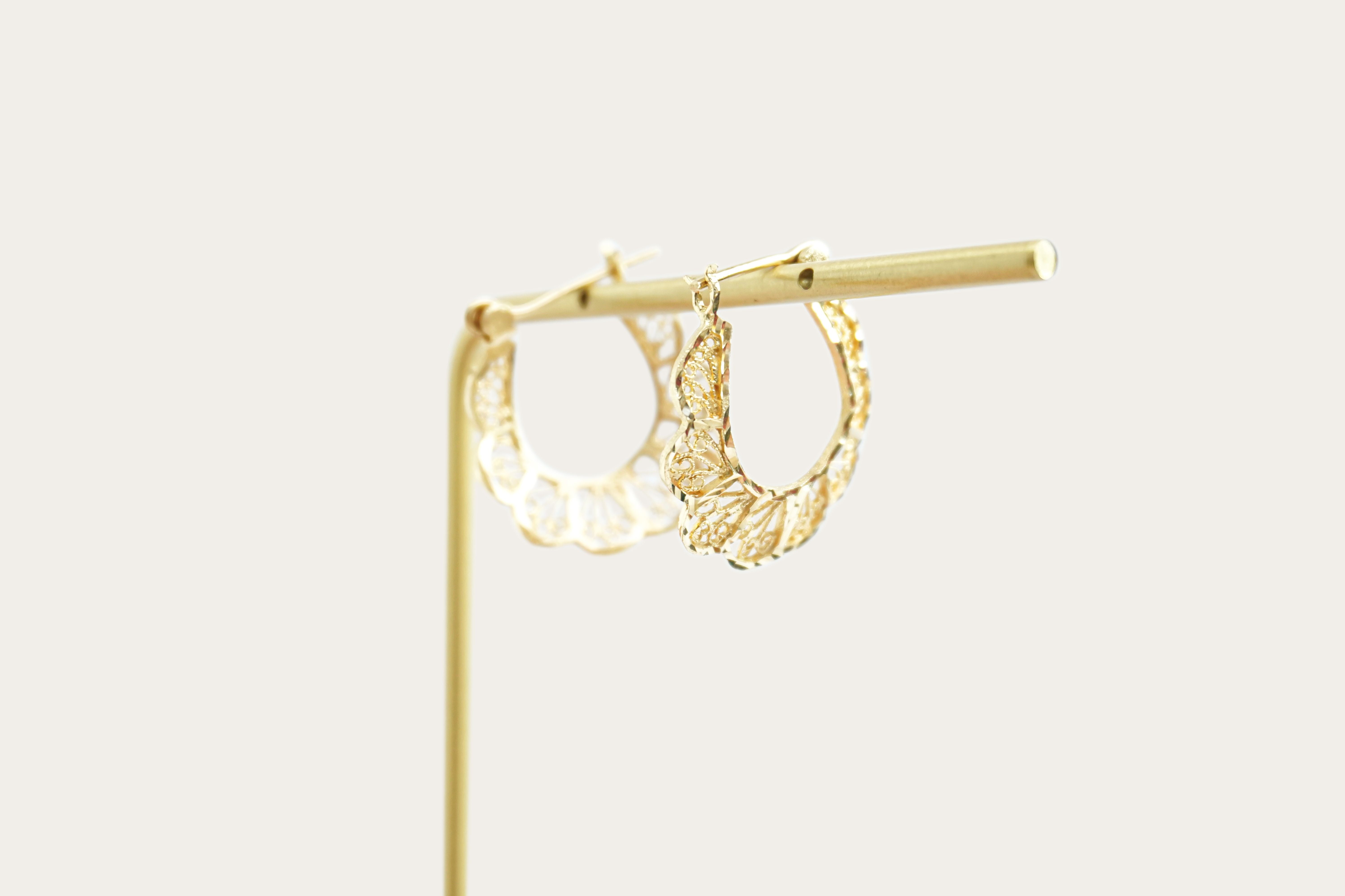 Saddlebacks Hoops Gold Earrings