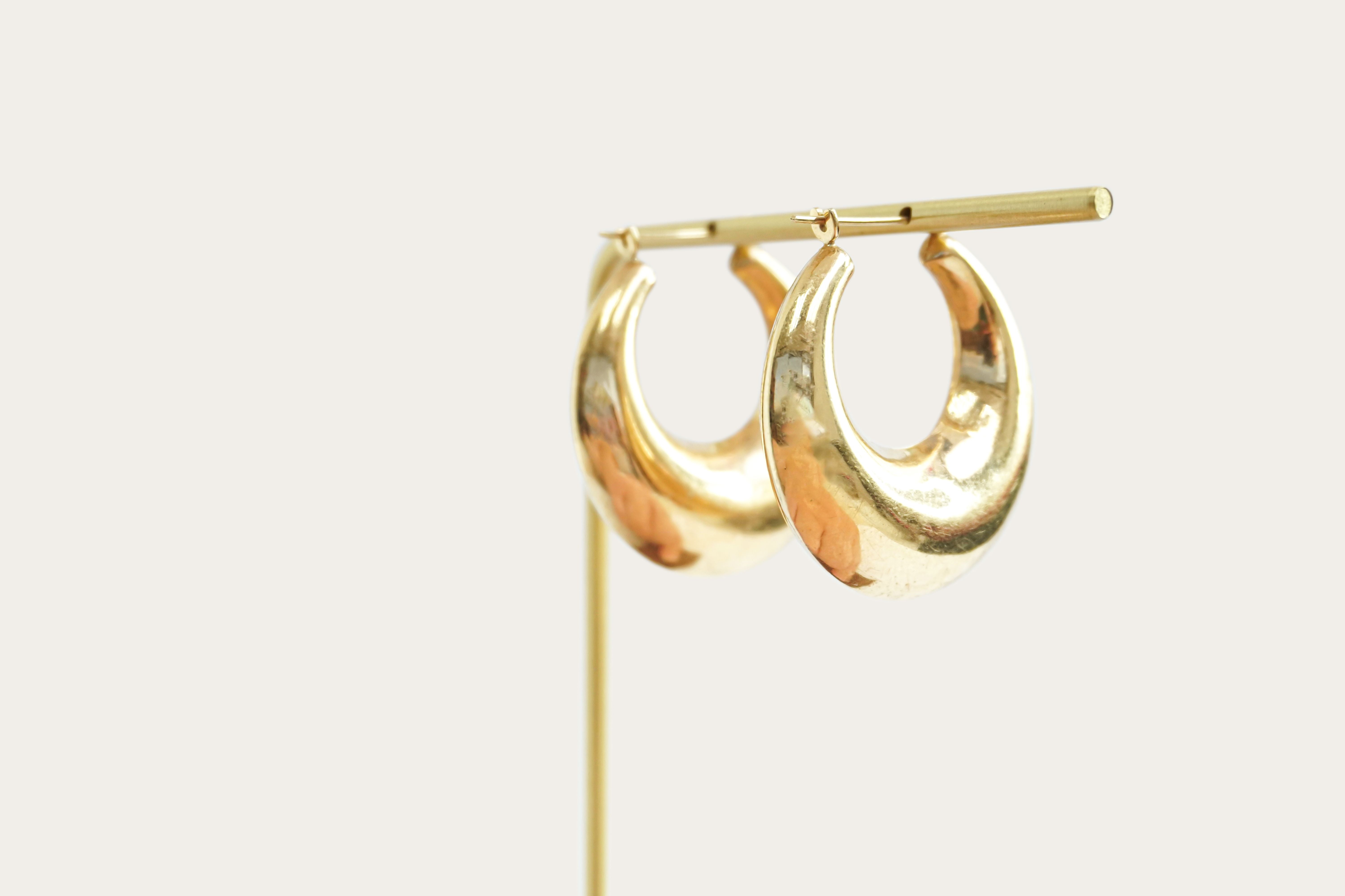 Thick Hoops Gold Earrings
