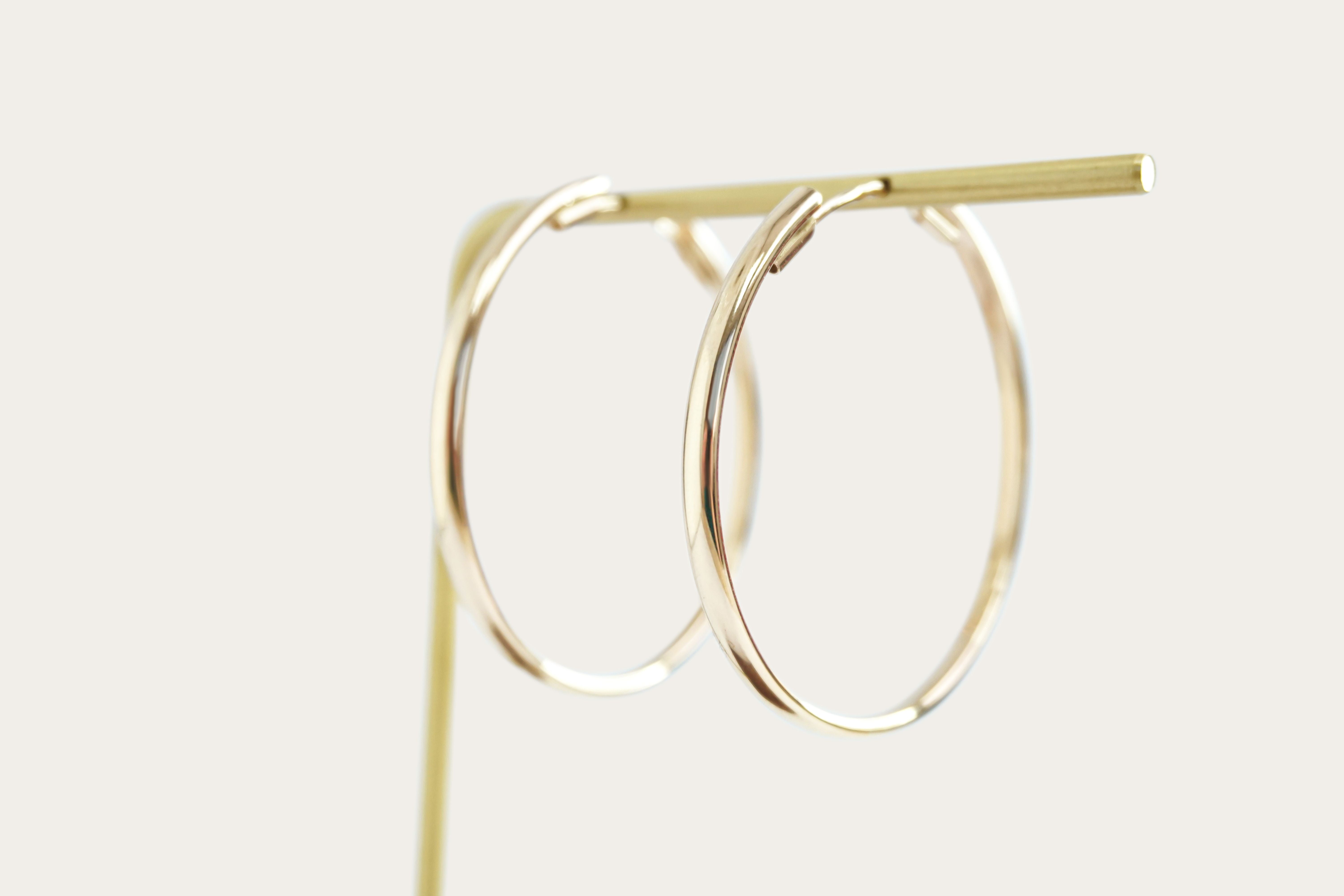 3mm Classic Hoop Gold Earrings