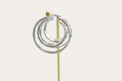 Triple Round Hoop Gold Earrings