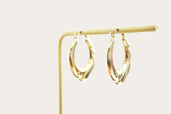 Hollow Oval Hoop Gold Earrings