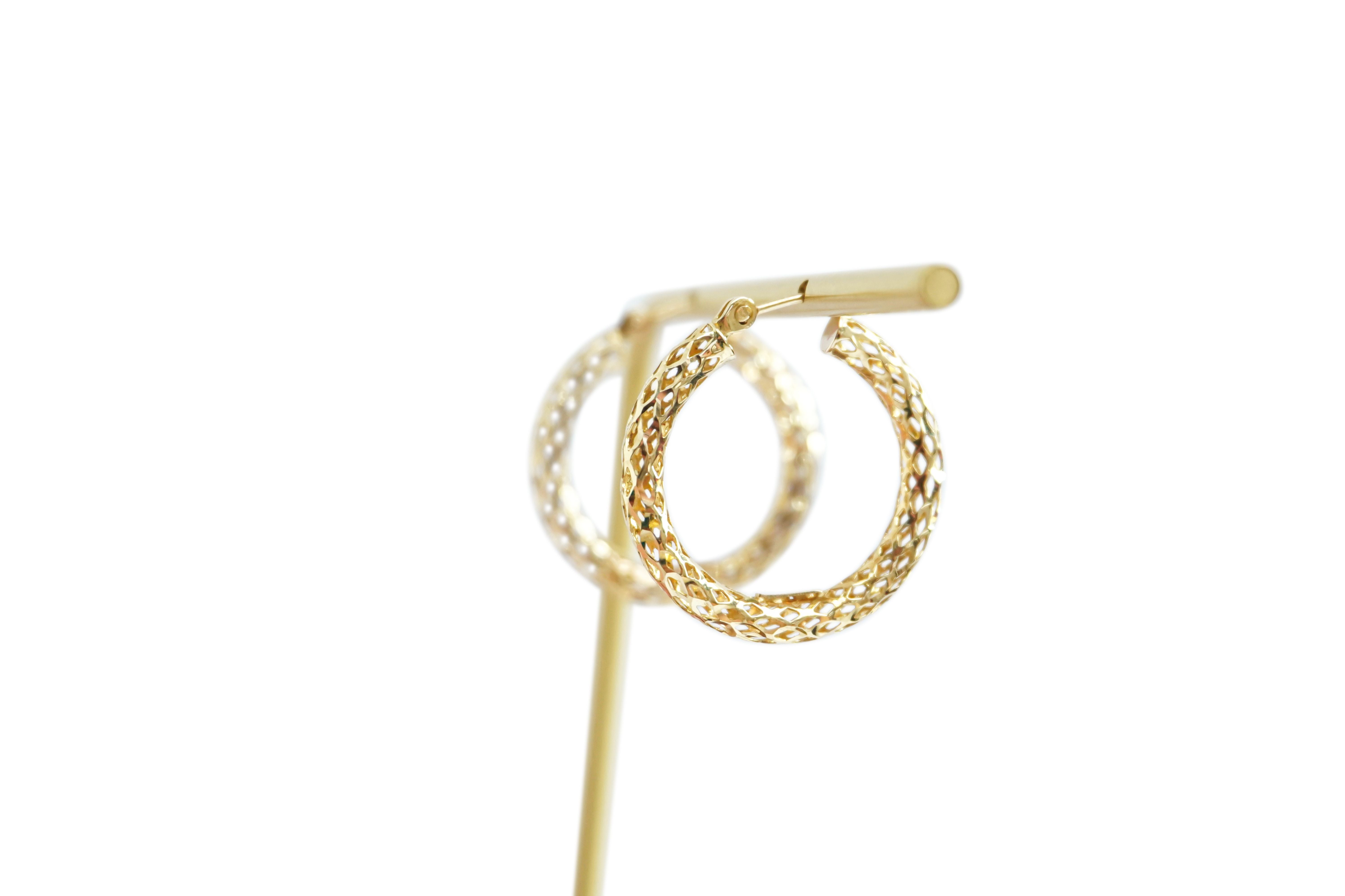 Hollow Hoop Gold Earrings