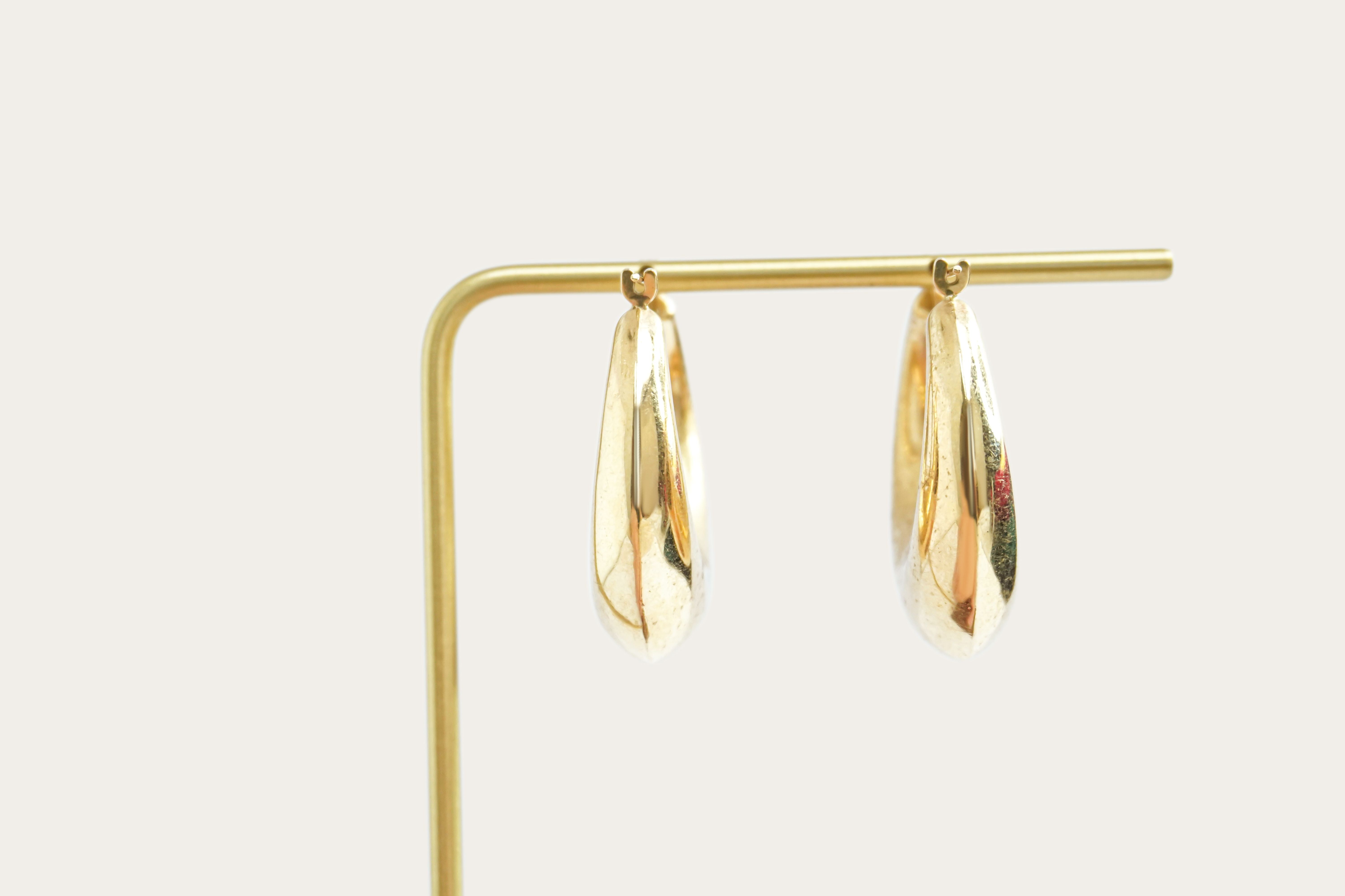 Thick Hoops Gold Earrings