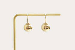 Dangle Ball Gold Earrings Fish Hook Backs