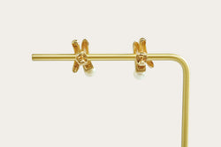 Pearl Gold Earrings Studs