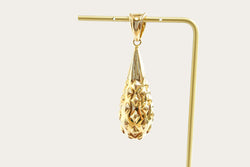 Set Teardrop Textured Gold Earrings