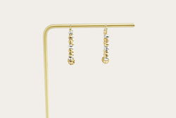 Beaded 2 tone Hoop Gold Earrings