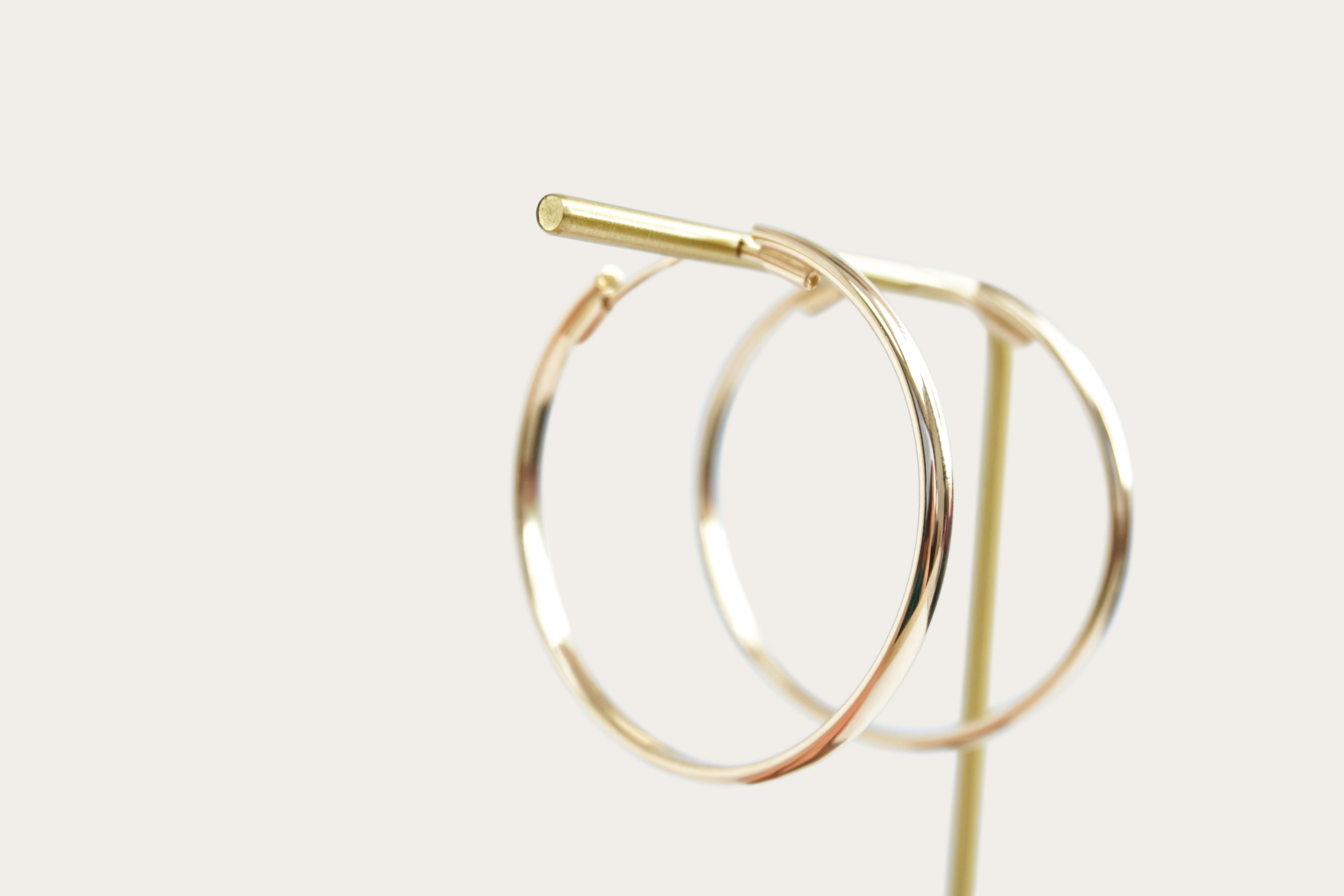 3mm Classic Hoop Gold Earrings