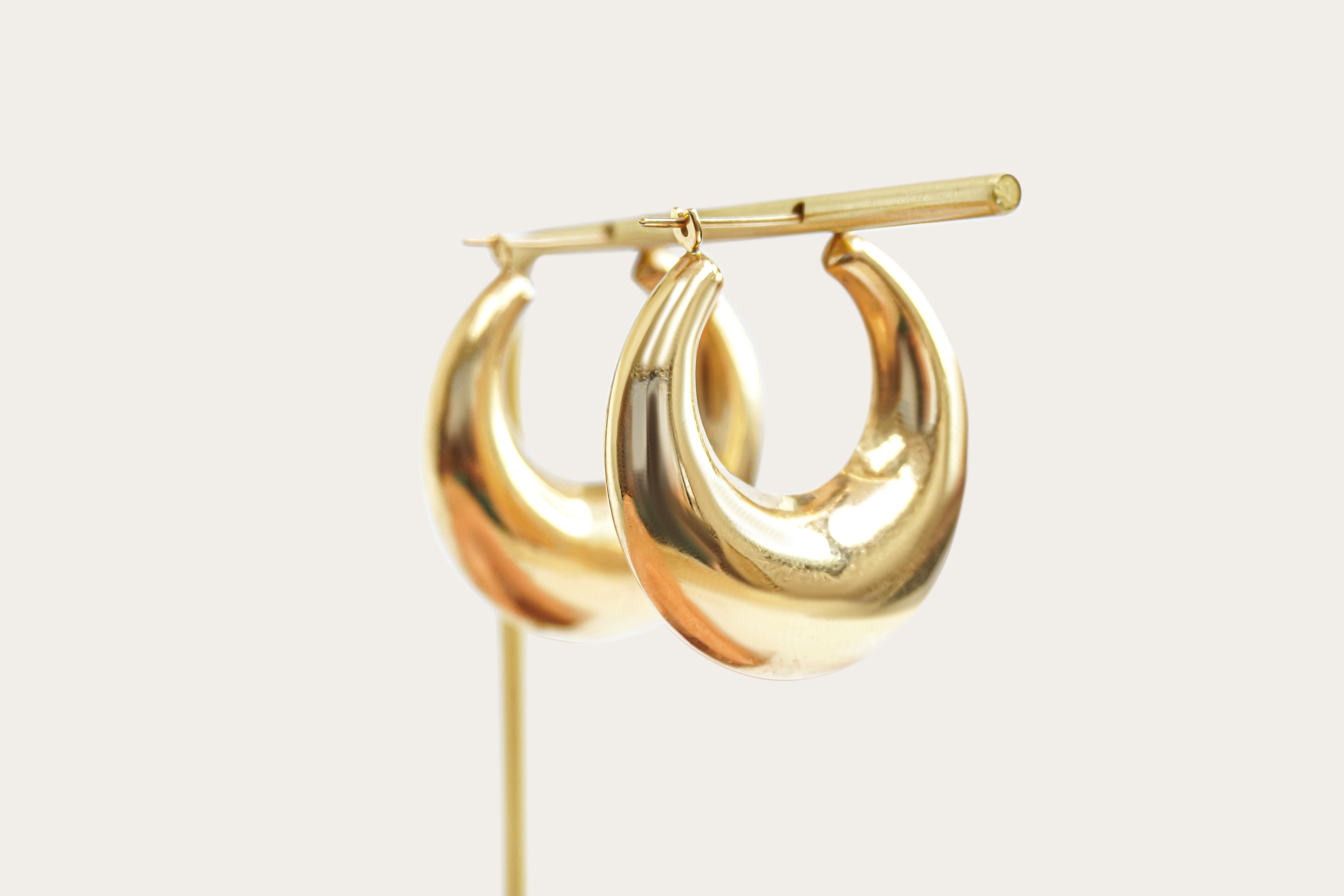 Thick Hoops Gold Earrings