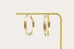 Hollow Hoop Gold Earrings Saddlebacks